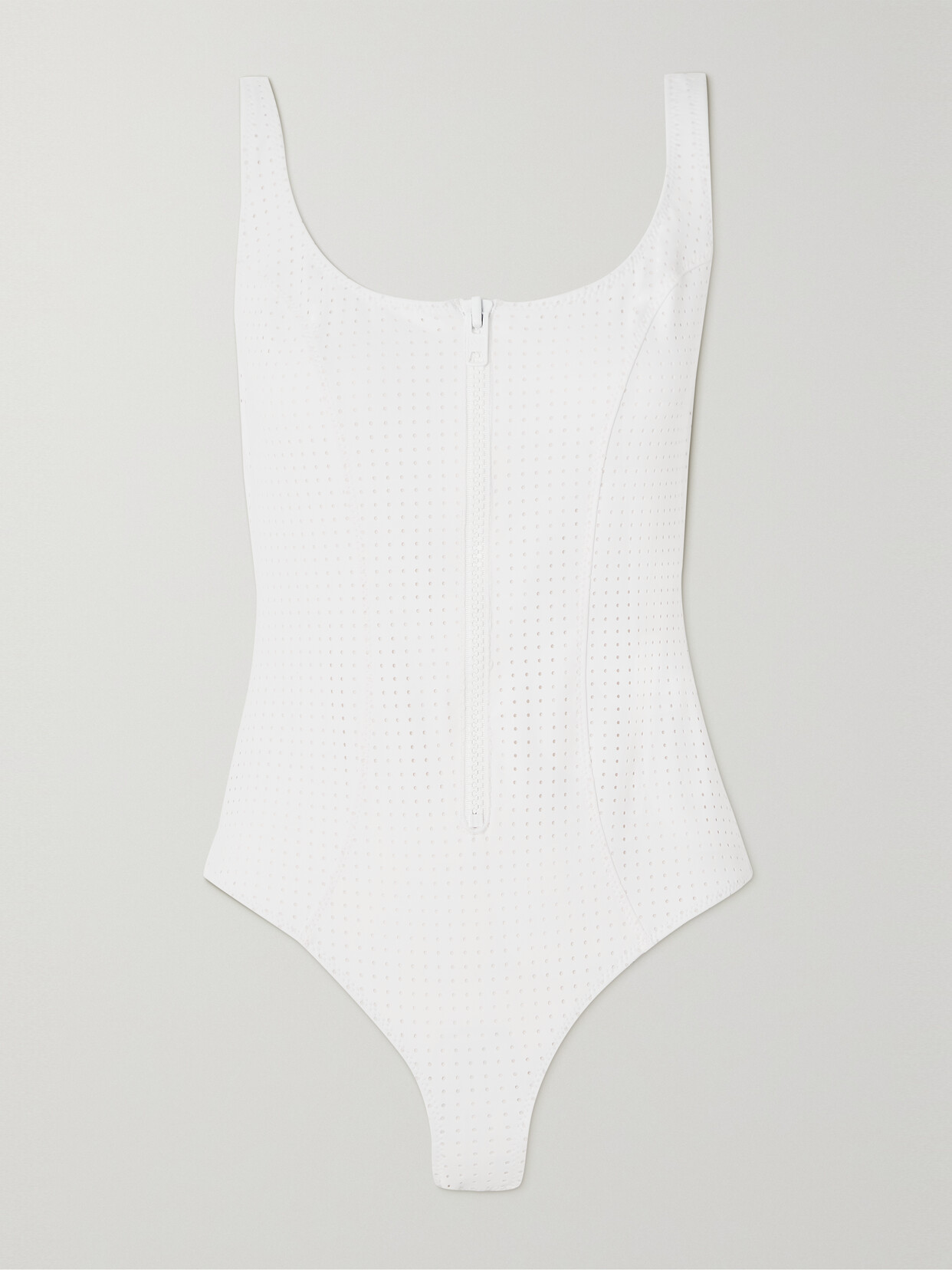 Lisa Marie Fernandez + Net Sustain Jasmine Perforated Swimsuit - White
