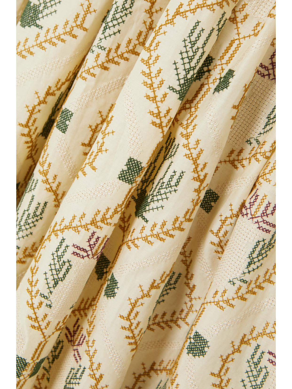 Agua By Agua Bendita Federica Embroidered Cotton-poplin Midi Dress In Yellow