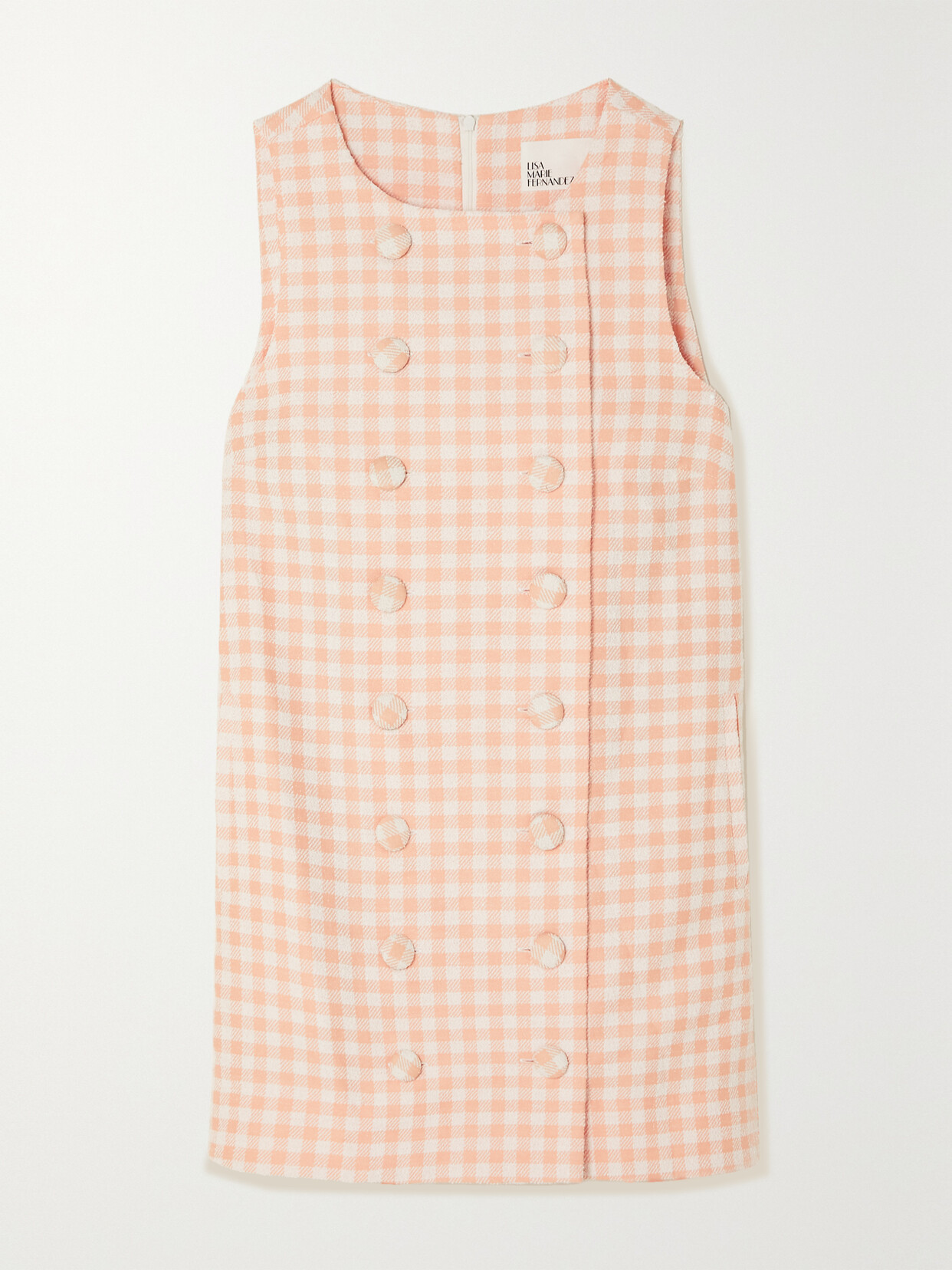 Lisa Marie Fernandez - + Net Sustain Gingham Cotton-blend Bouclé Mini Dress - Pink