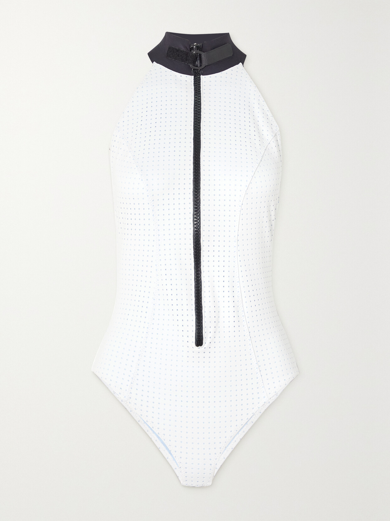 Lisa Marie Fernandez + Net Sustain Farrah Perforated Stretch Swimsuit - White