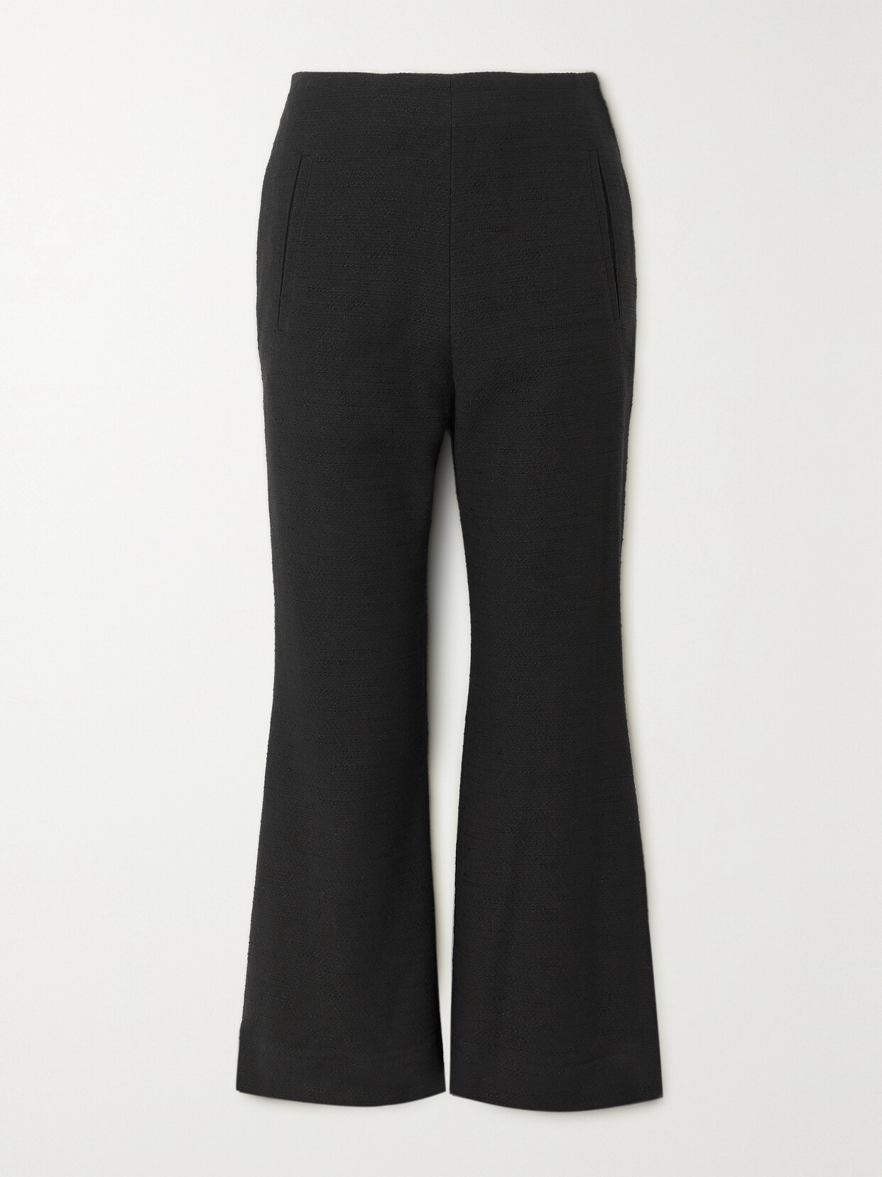 Lisa Marie Fernandez + Net Sustain Cropped Cotton-blend Bouclé Flared Pants - Black
