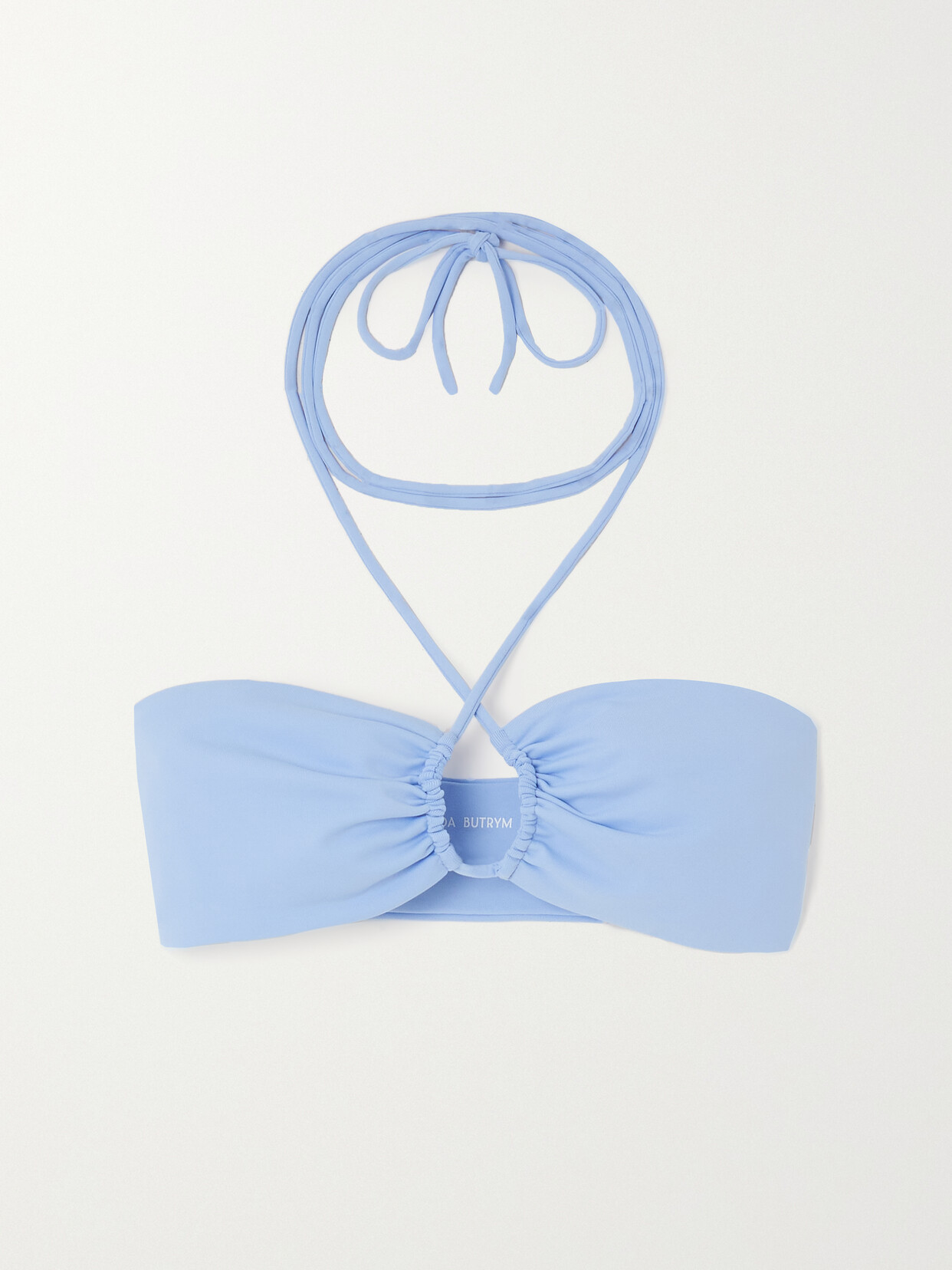 Magda Butrym - Ruched Halterneck Bandeau Bikini Top - Blue