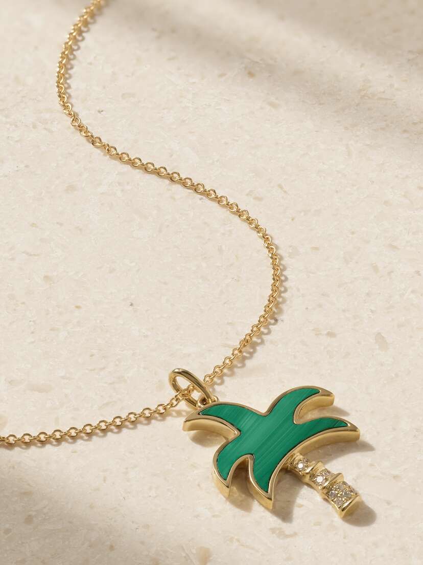 Yvonne Léon 9-karat And 18-karat Gold, Malachite And Diamond Necklace