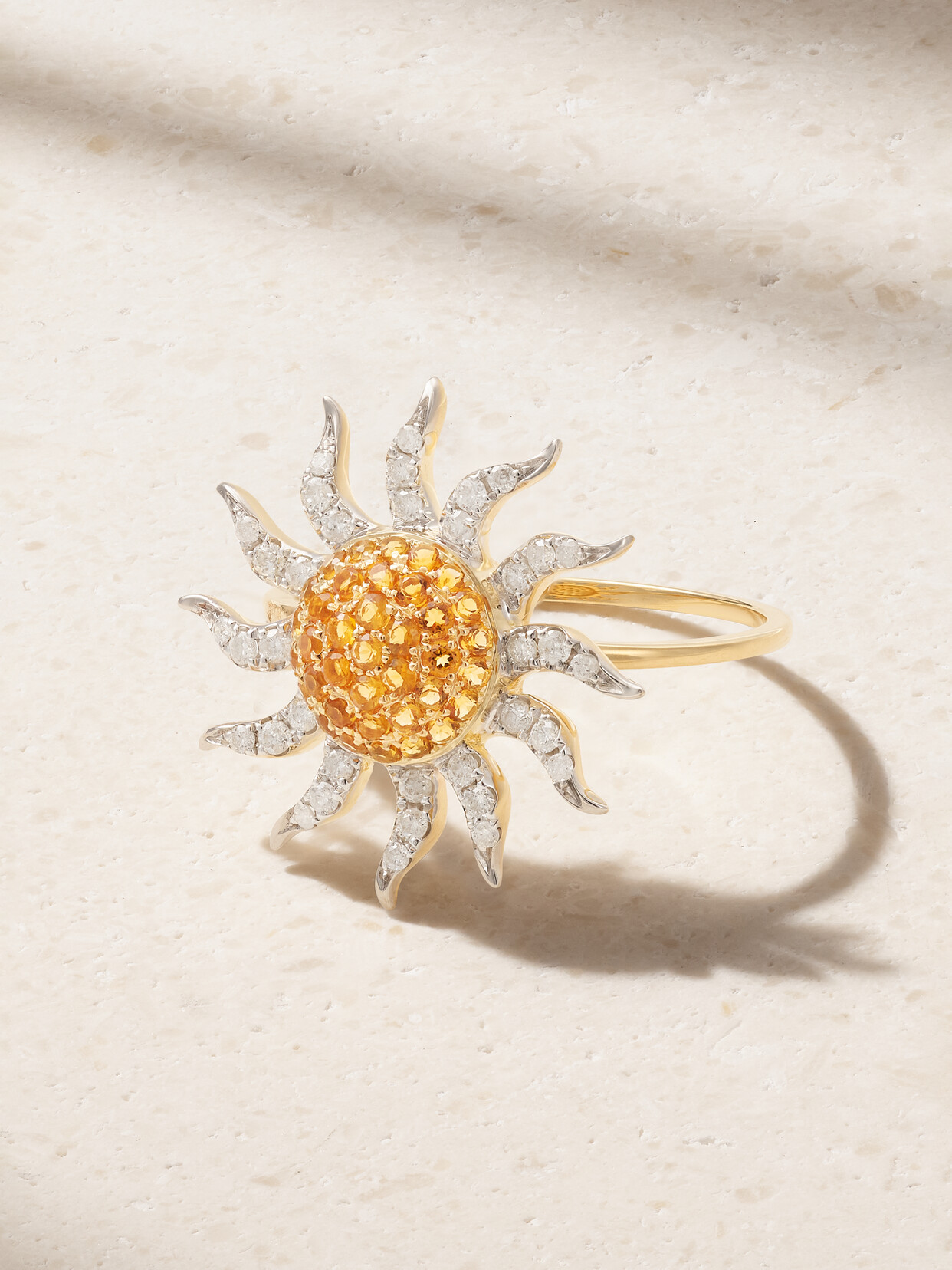 Yvonne Léon 18-karat Gold, Citrine And Diamond Ring