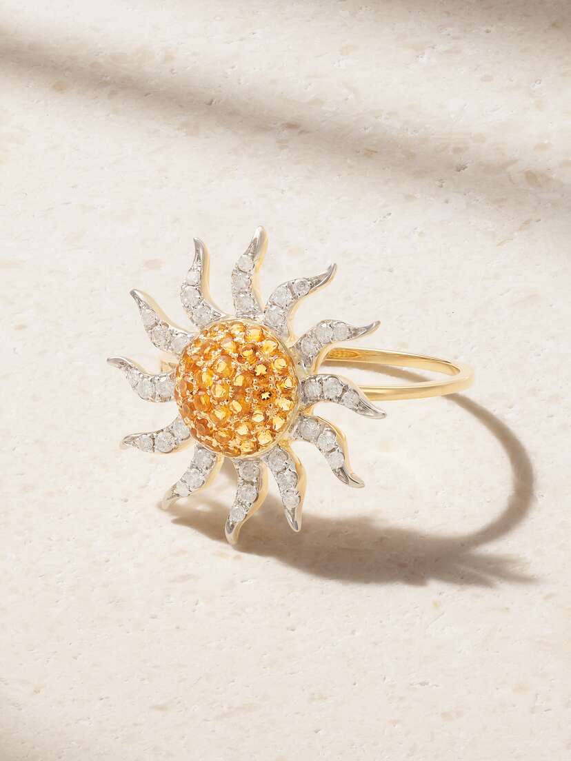 Yvonne Léon 18-karat , Citrine And Diamond Ring