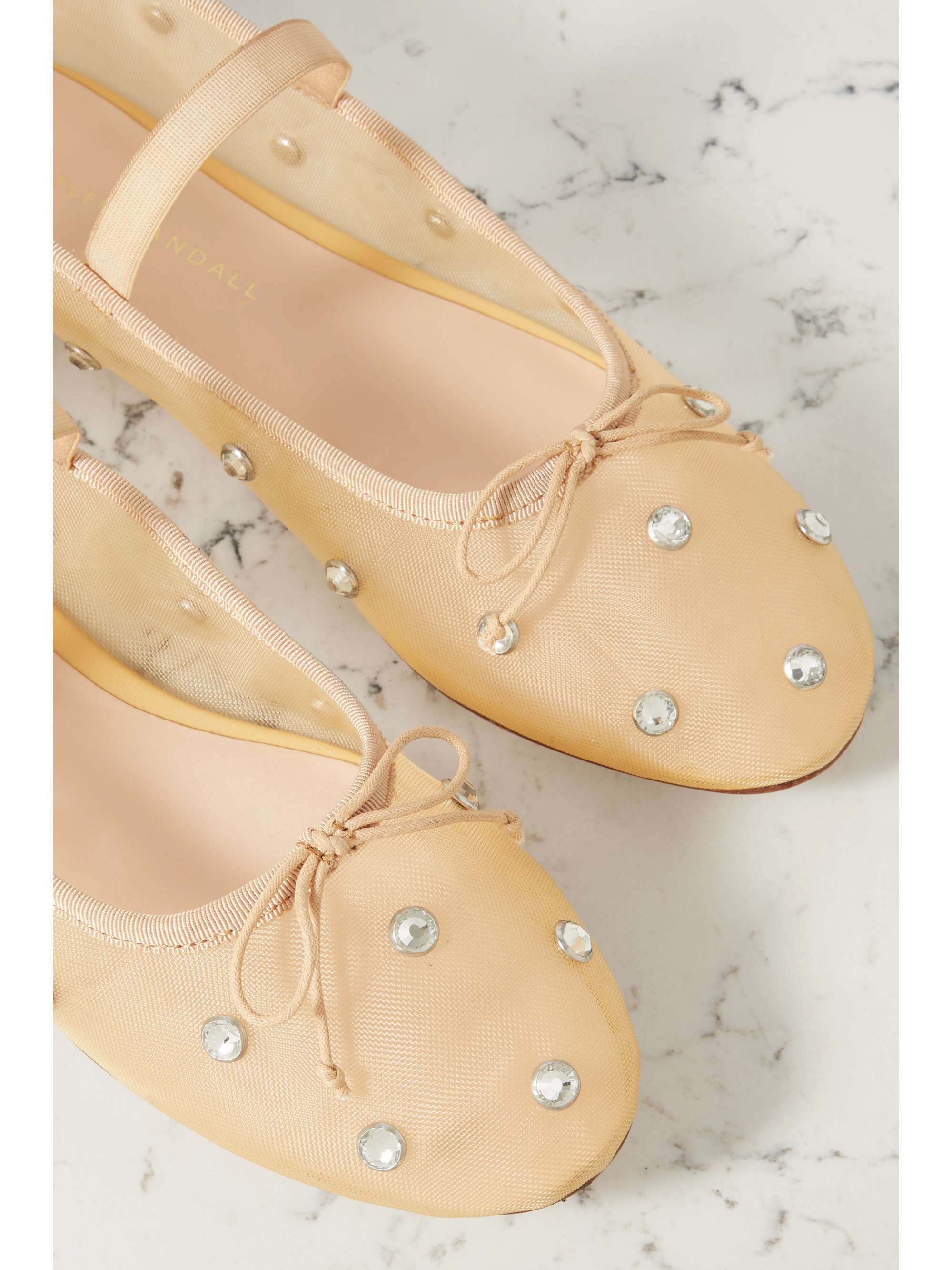 LOEFFLER RANDALL Leonie crystal-embellished tulle ballet flats | NET-A ...