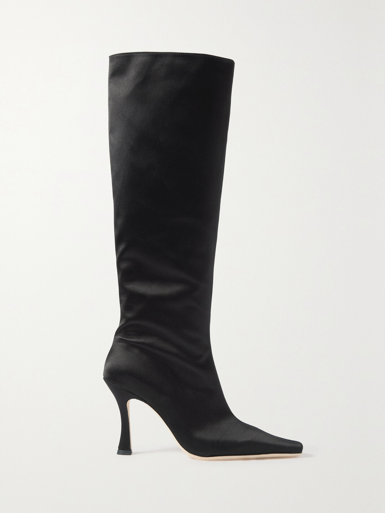 STAUD - Cami Satin Knee Boots - Black