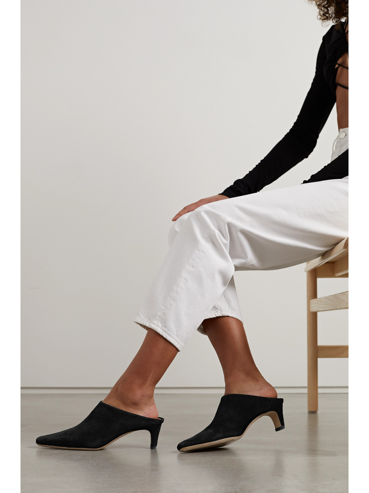 Staud Wally Suede Mules In Black