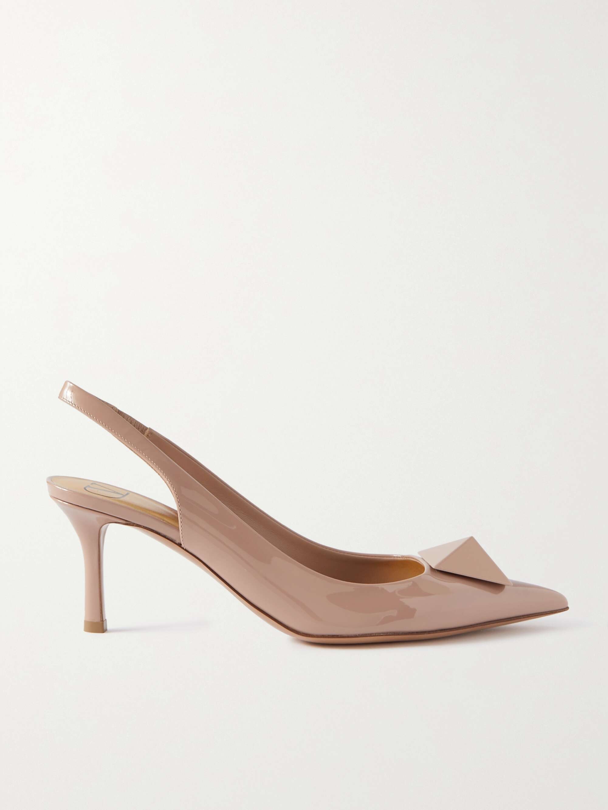 VALENTINO GARAVANI One Stud 70 patent-leather slingback pumps | NET-A ...