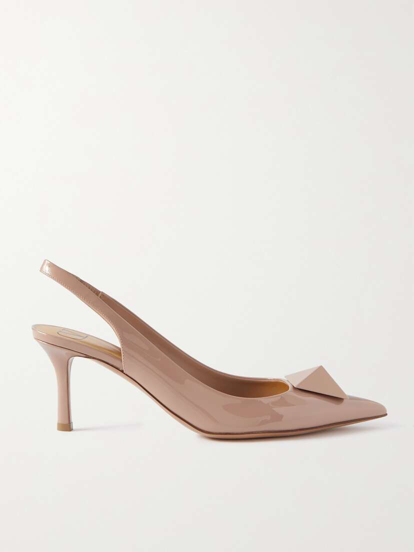Valentino Garavani One Stud 70 Patent-leather Slingback Pumps