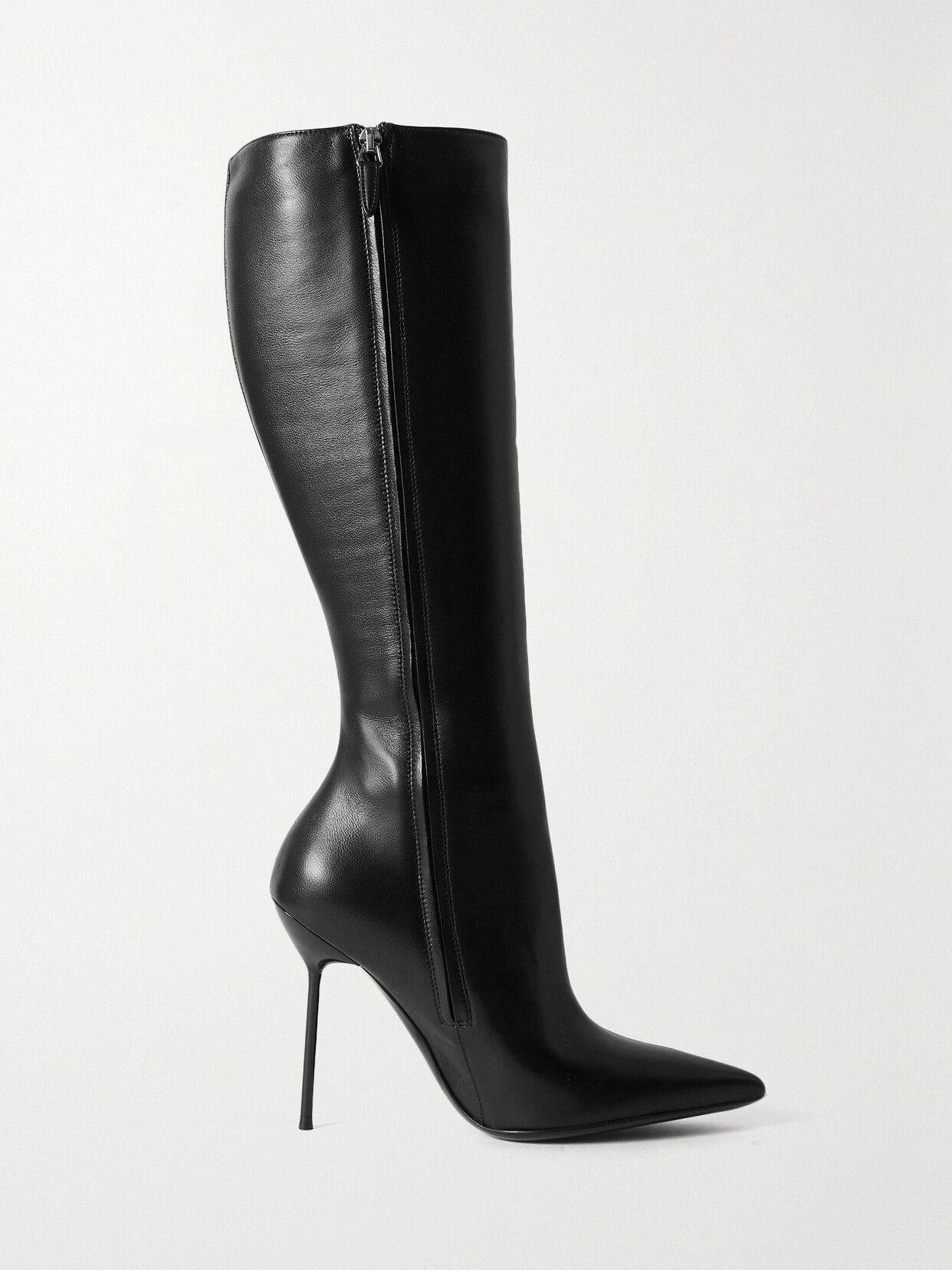 Paris Texas - Lidia Leather Knee Boots - Black