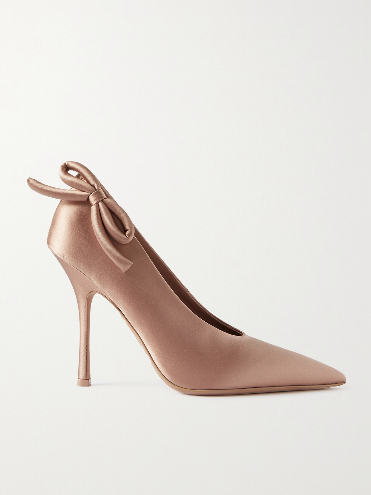 Valentino Garavani Nite-out 110 Bow-detailed Cutout Satin Pumps - Neutrals