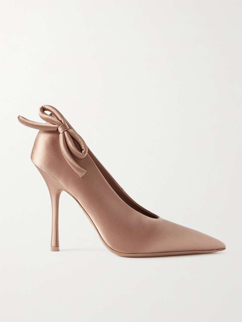 Valentino Garavani — Nite-Out 110 bow-detailed cutout satin pumps