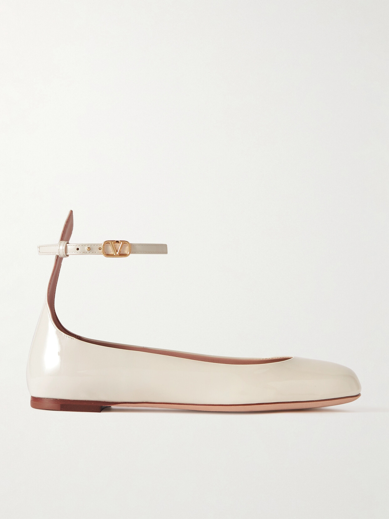 VALENTINO GARAVANI TAN-GO PATENT-LEATHER BALLET FLATS