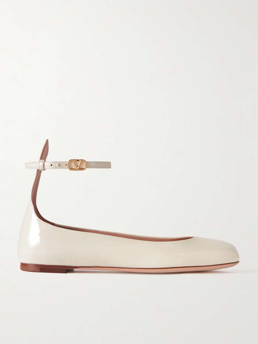 Valentino Garavani — Tan-Go patent-leather ballet flats