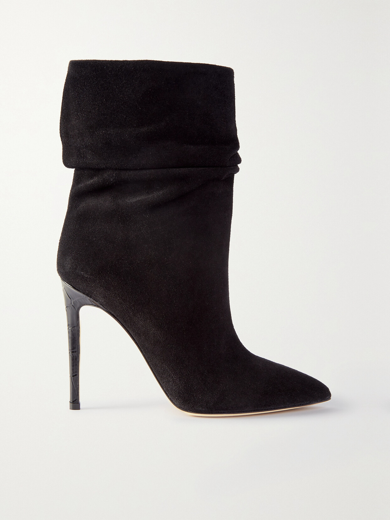 Paris Texas Slouchy 105 Suede Ankle Boots In Black