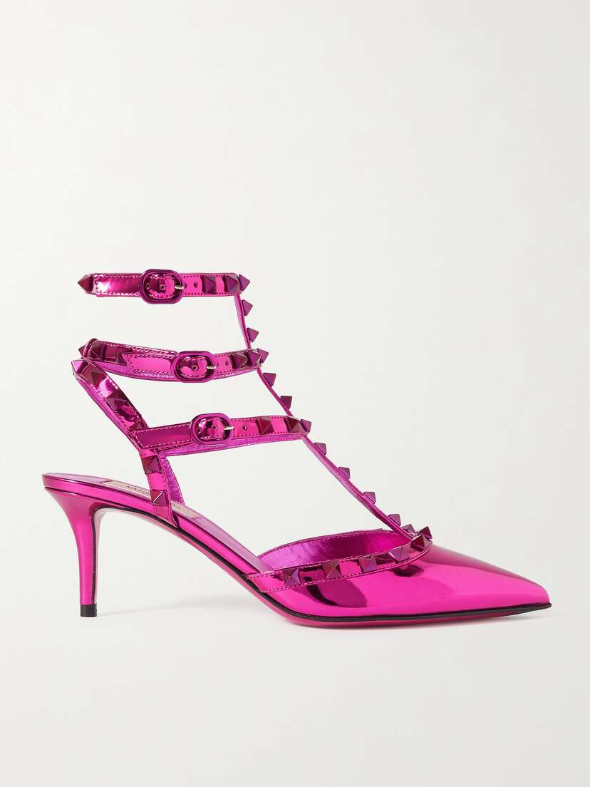 Valentino Garavani Rockstud 65 Mirrored-leather Pumps