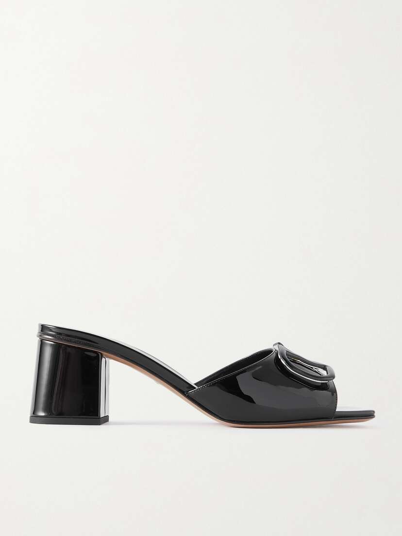 Valentino Garavani — VLOGO embellished patent-leather mules