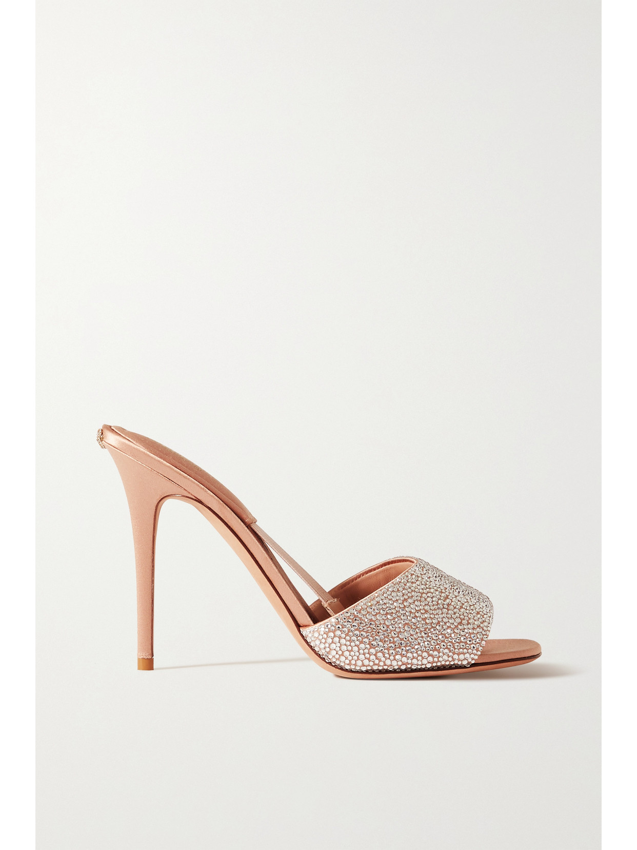 Valentino Garavani Private 105 Crystal-embellished Satin Mules - Gold