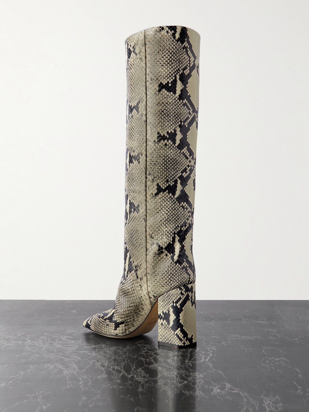 Paris Texas Anja Snake-effect Leather Knee Boots In Animal Print