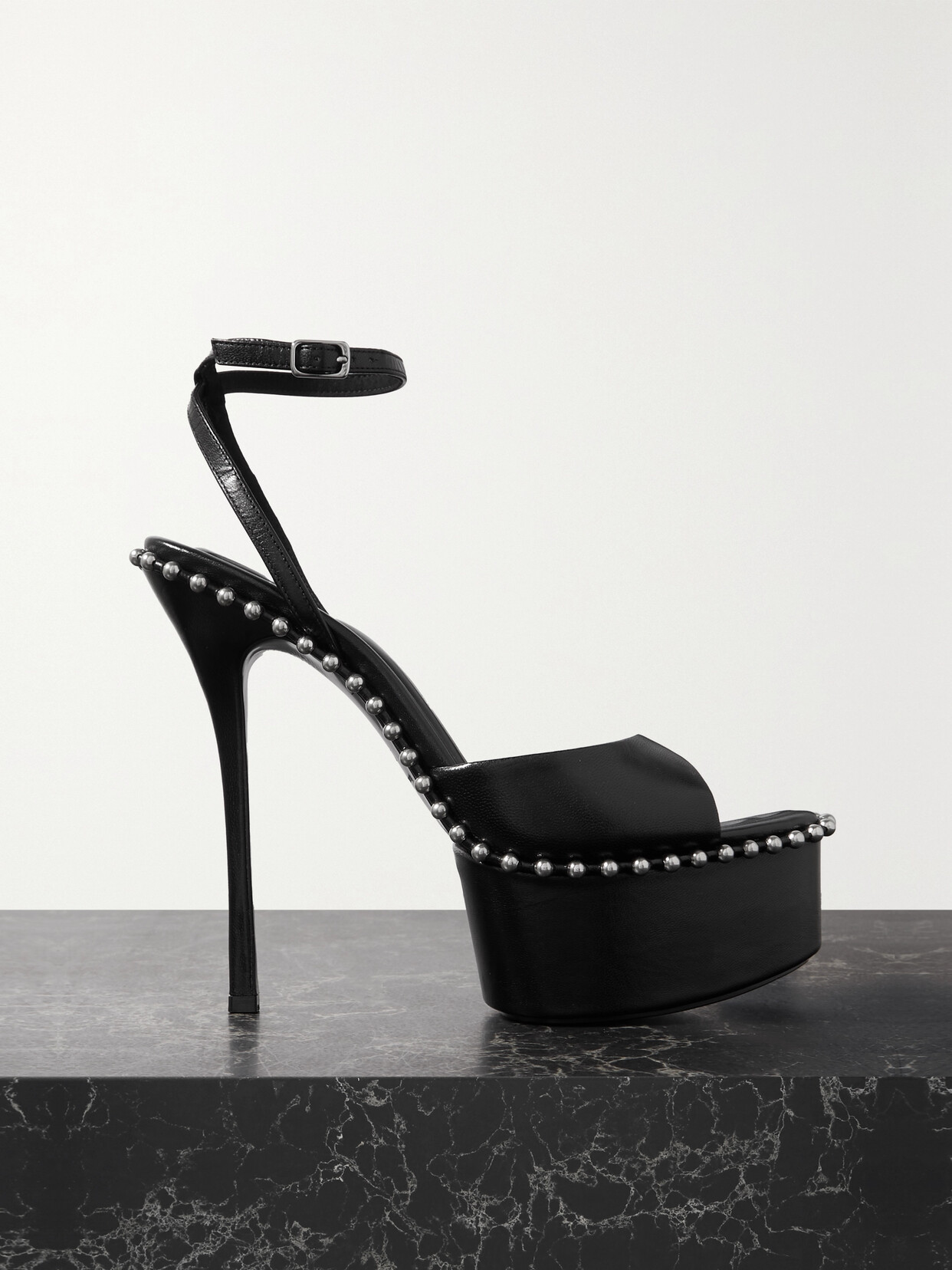 Alexander Wang - Nova Studded Leather Platform Sandals - Black