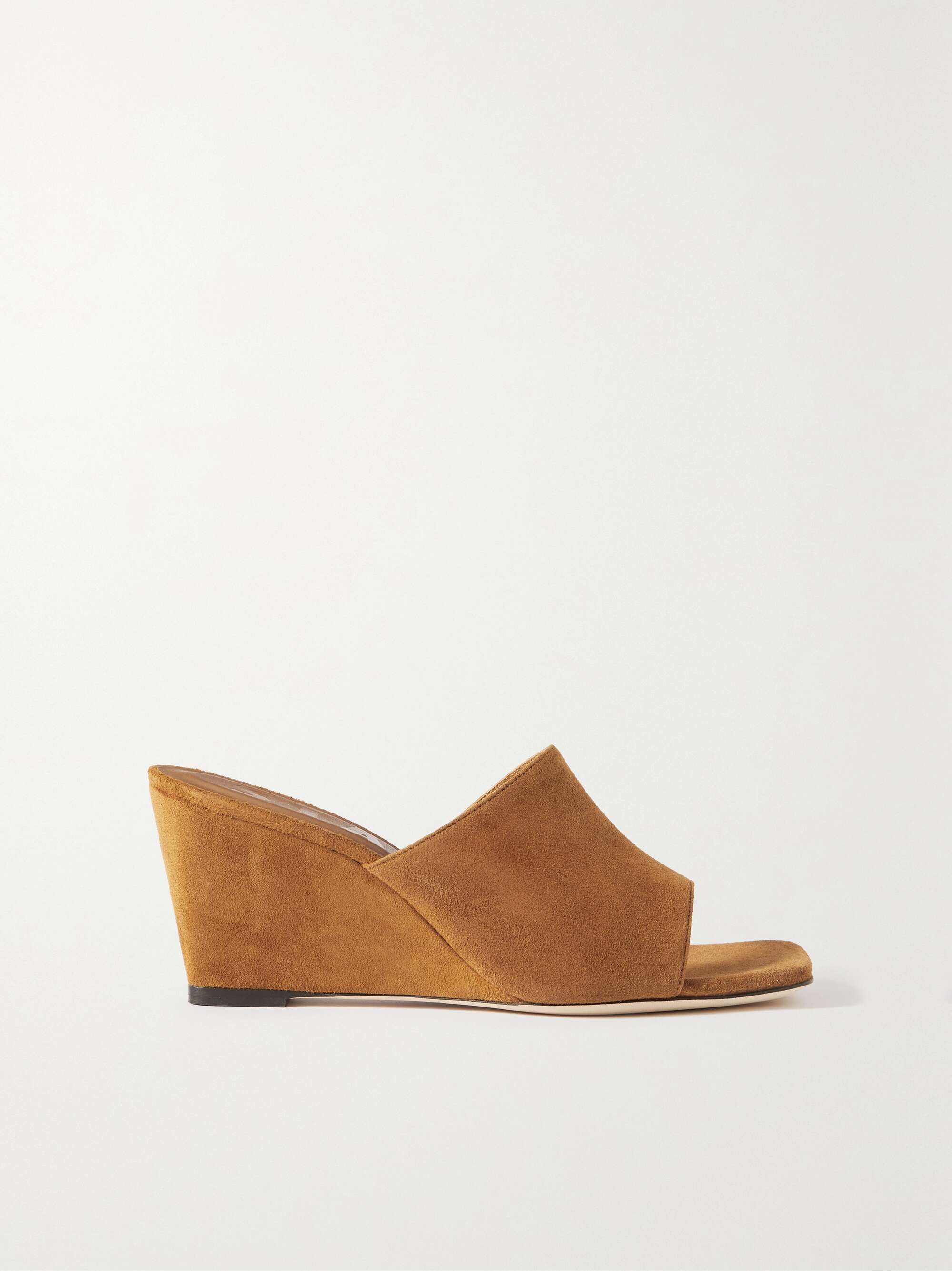STAUD Blair suede wedge mules NETAPORTER