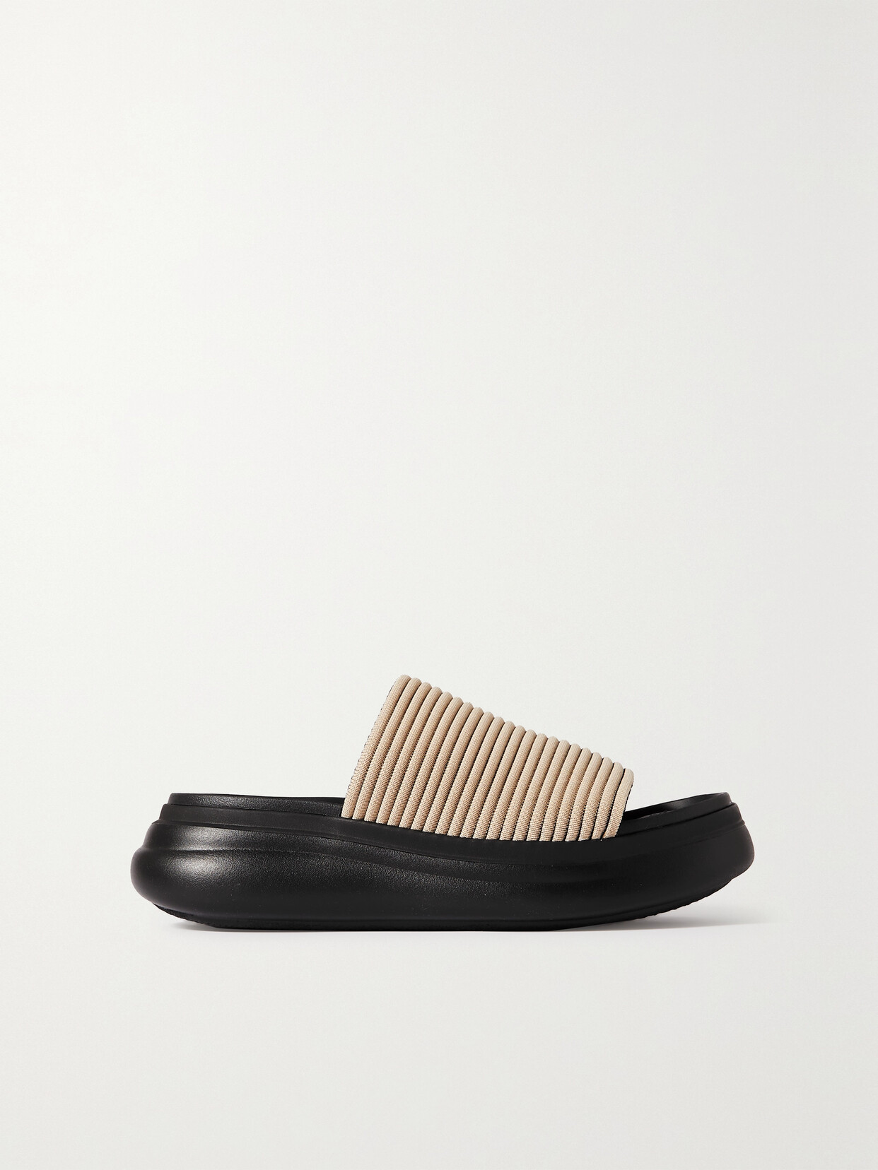 rag & bone - Brixley Ribbed-knit Platform Slides - Neutrals