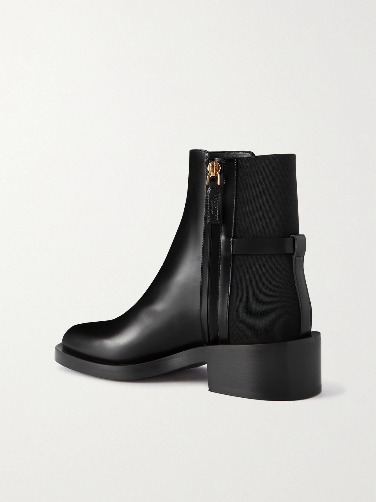 Shop Valentino Vlogo Embellished Leather Chelsea Boots In Black