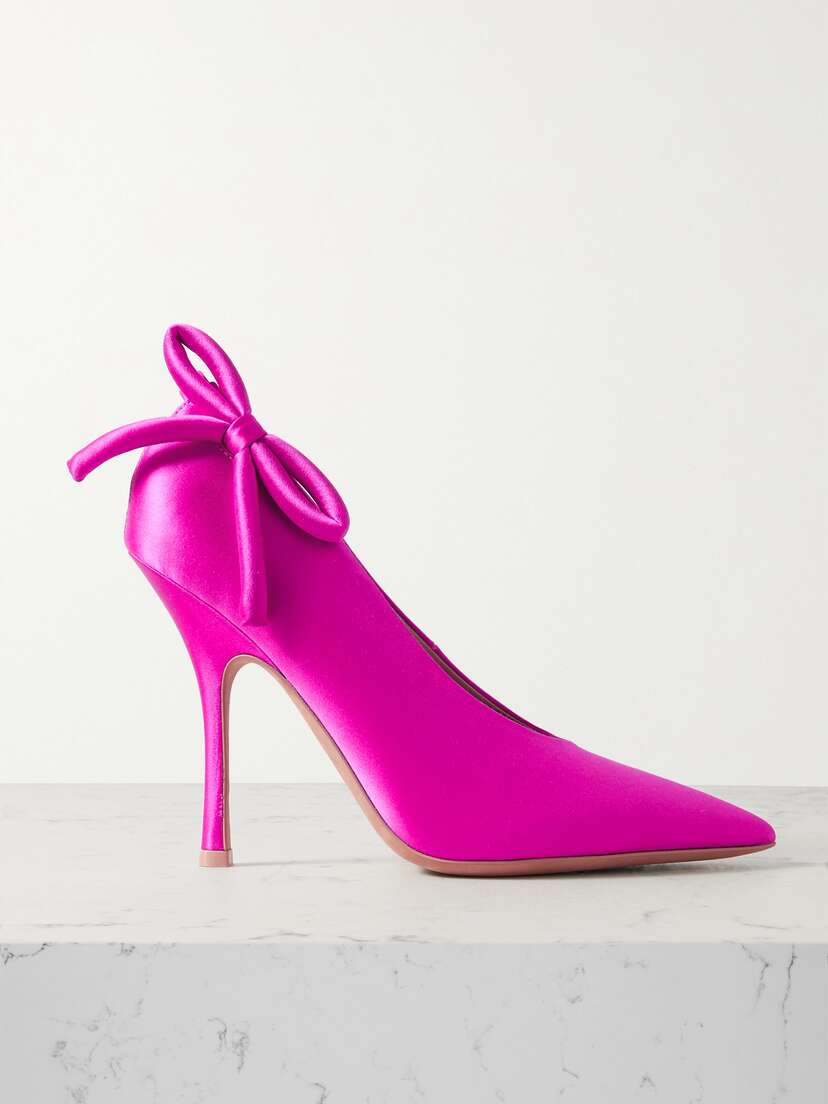Valentino Garavani — Nite-Out 110 bow-detailed cutout satin pumps