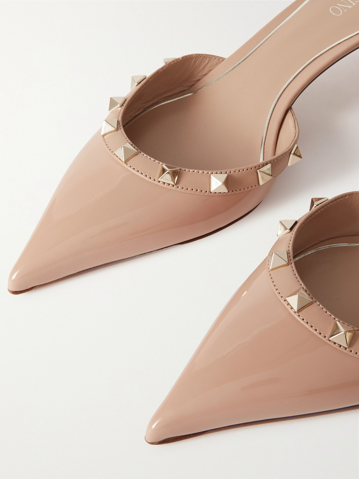 Valentino Rockstud 50 Patent-leather Pumps In Neutrals