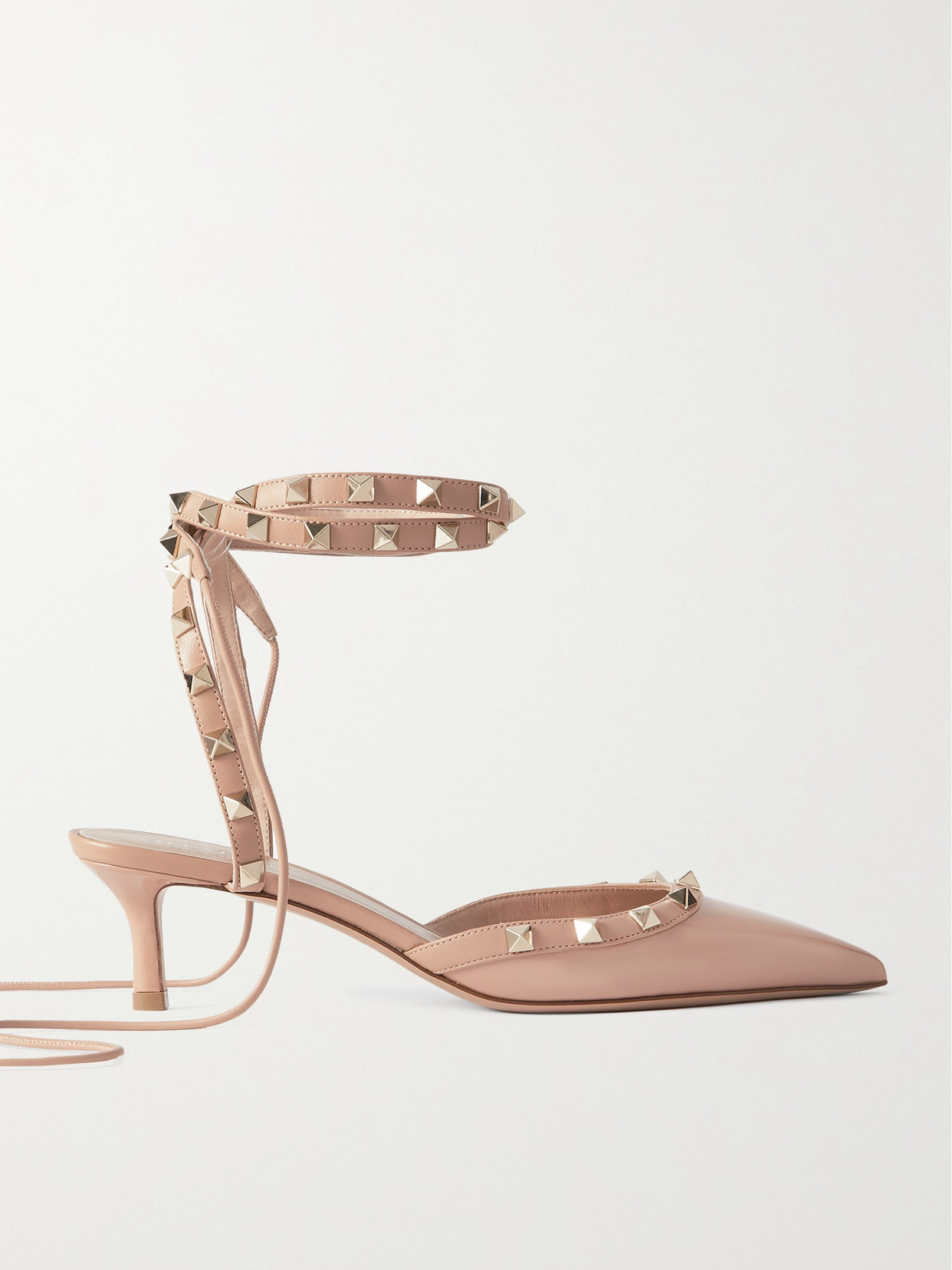 Valentino Garavani Rockstud 50 Patent-leather Pumps In Neutrals