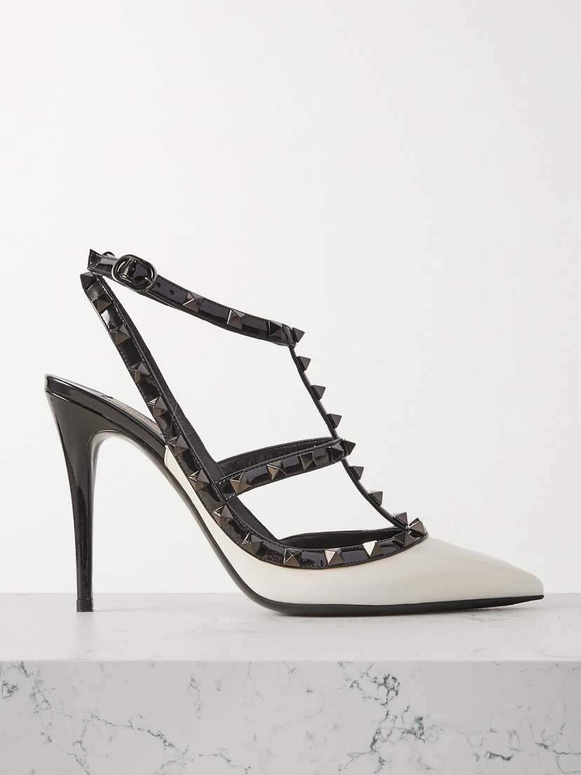 Valentino Garavani Rockstud 100 Two-tone Patent-leather Pumps