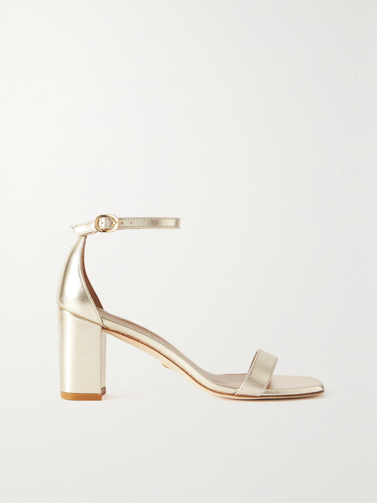 Stuart Weitzman - Nudistcurve Metallic Leather Sandals - Gold