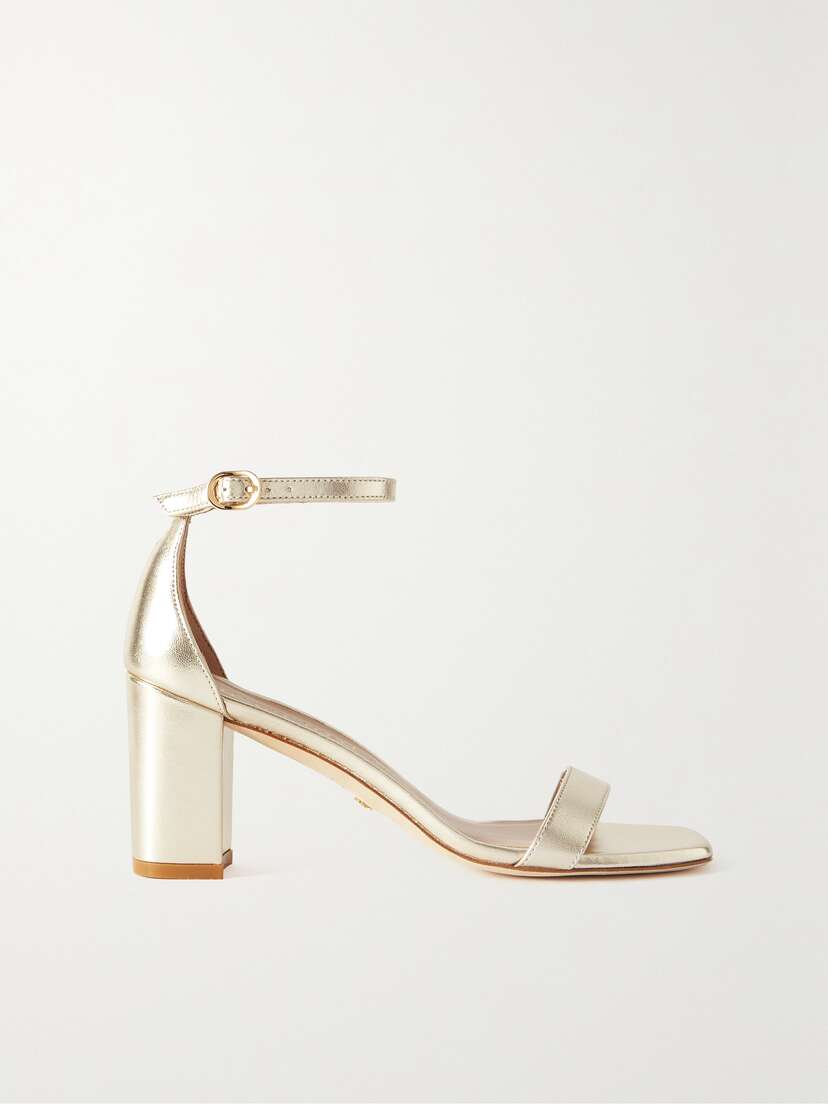 Stuart Weitzman Nudistcurve Metallic Leather Sandals