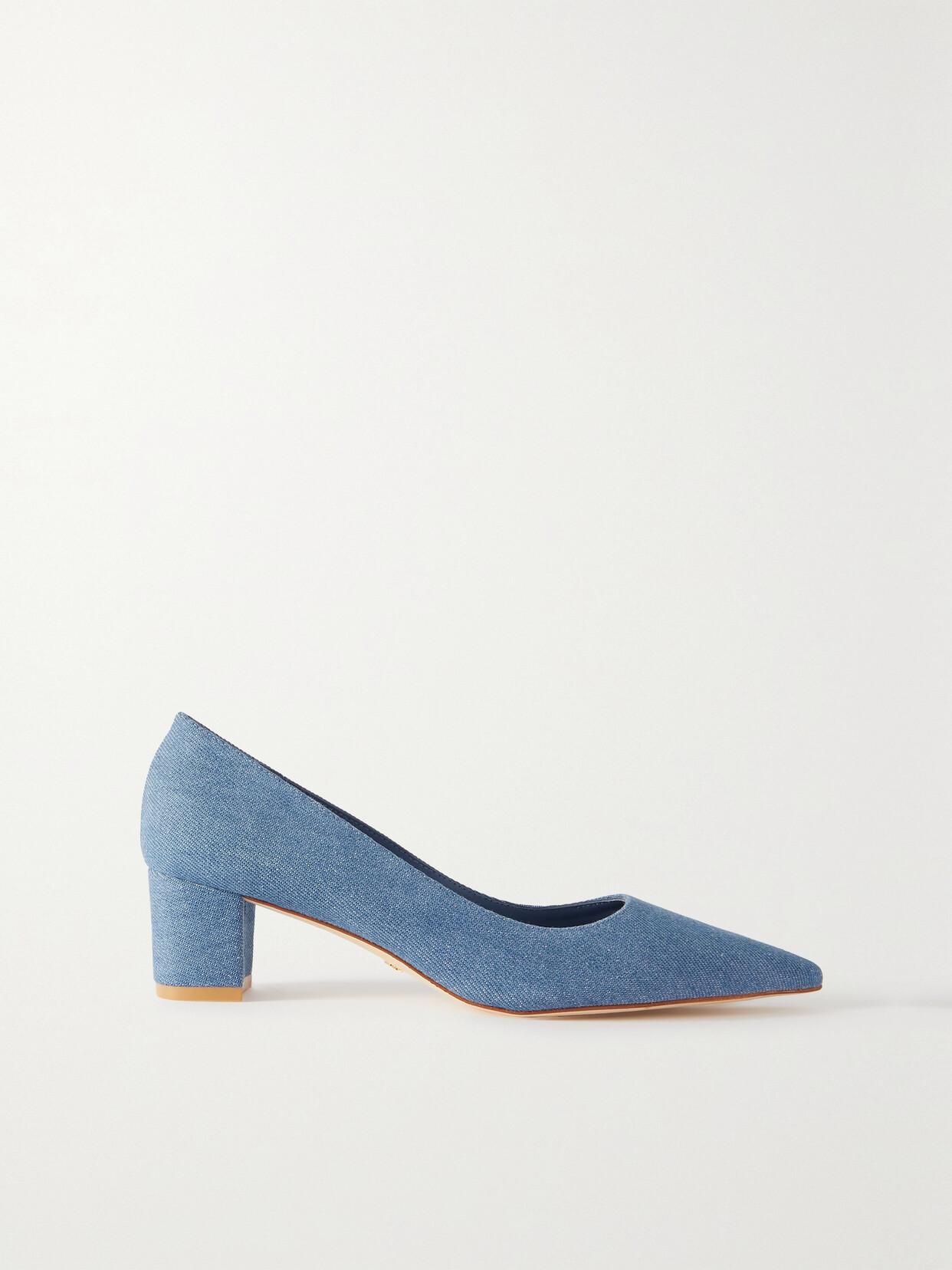 Stuart Weitzman - Stuart Denim Point-toe Pumps - Blue