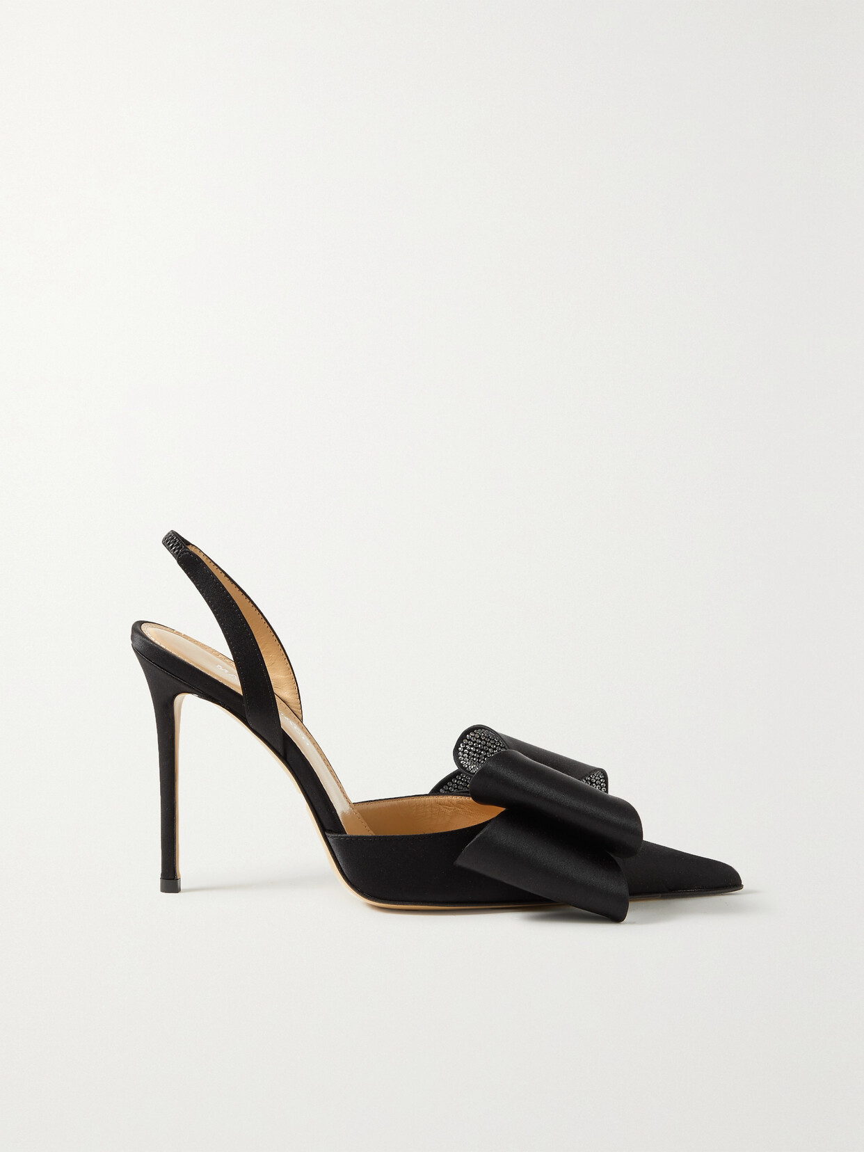 Mach&mach Le Cadeau Crystal Bow Slingback Pumps In Black