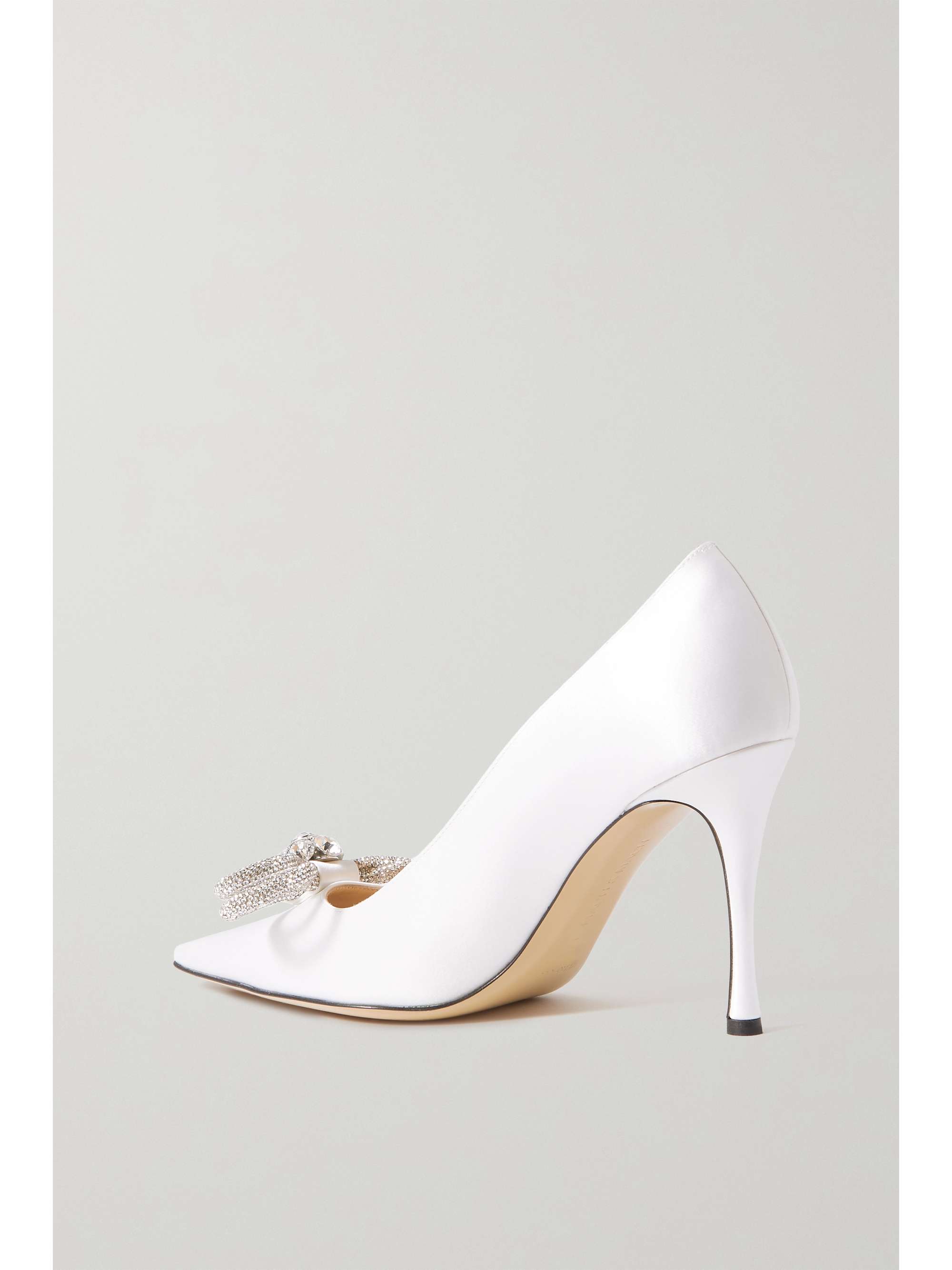 MACH & MACH Double Bow crystal-embellished satin pumps | NET-A-PORTER