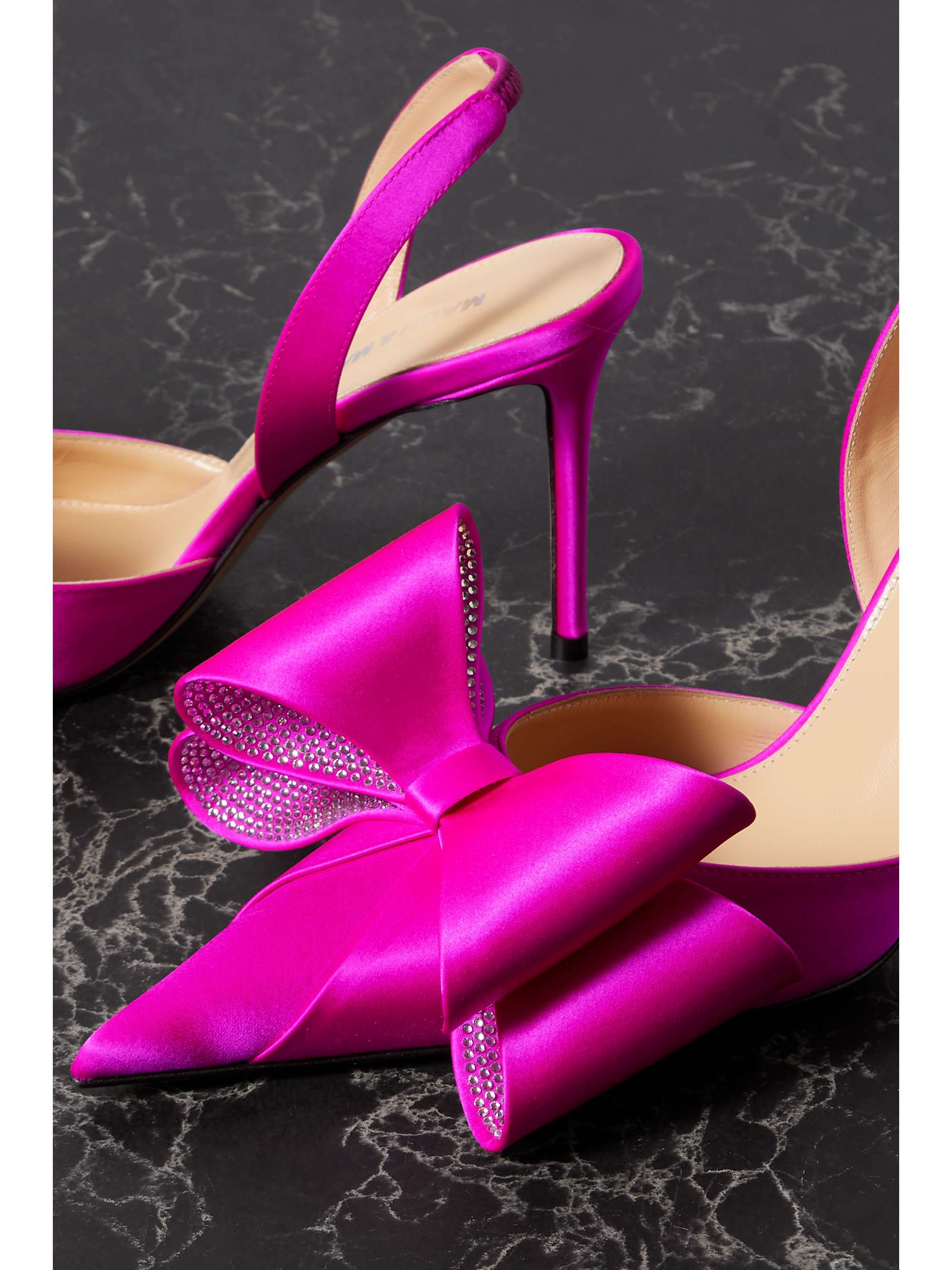 MACH & MACH Le Cadeau crystalembellished satin slingback pumps NETA