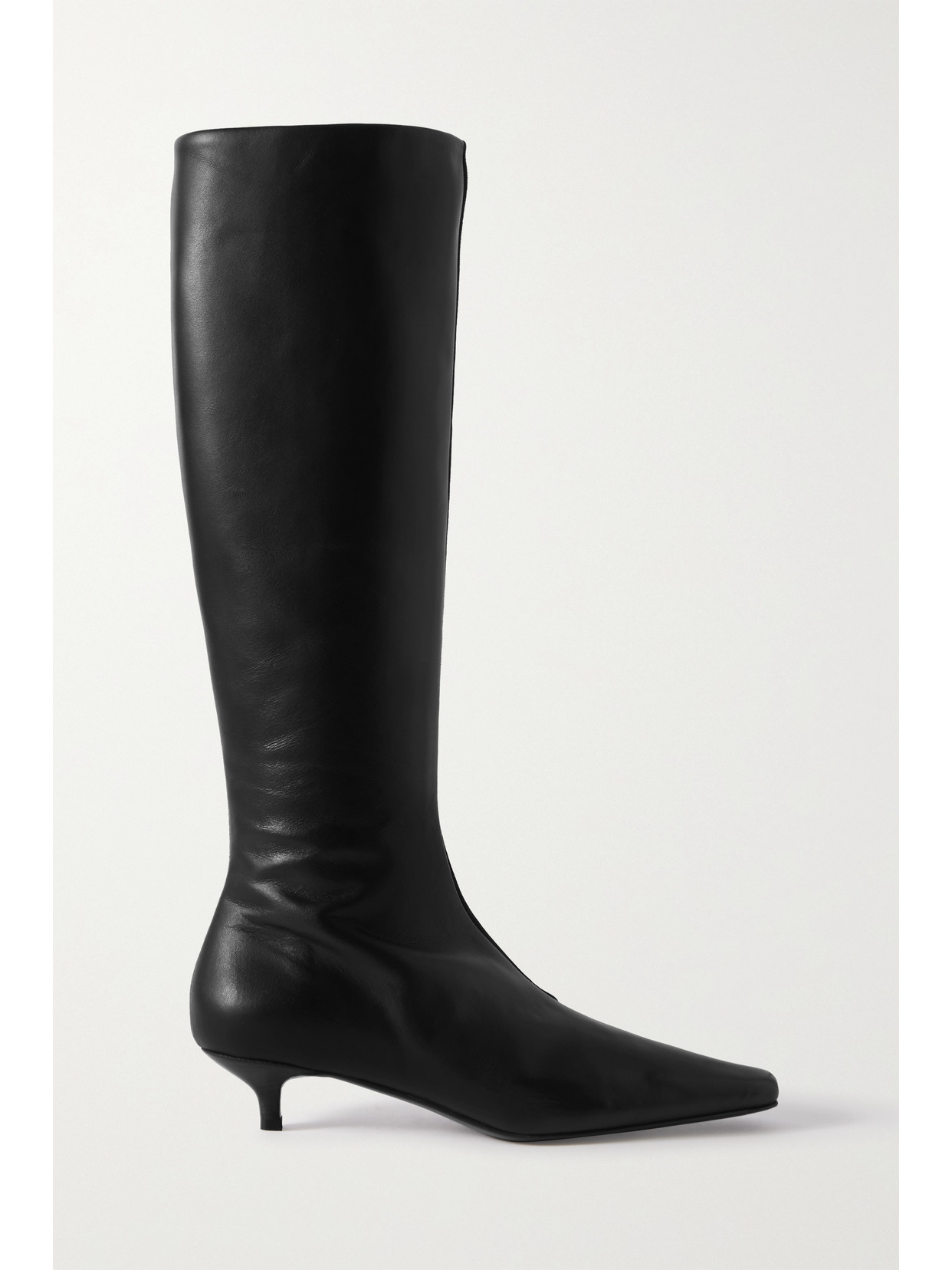 TOTÊME + NET SUSTAIN THE SLIM LEATHER AND SUEDE KNEE BOOTS