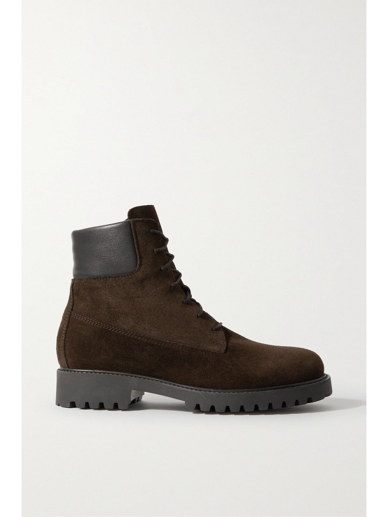 TOTEME - + Net Sustain The Husky Leather-trimmed Suede Ankle Boots - Brown