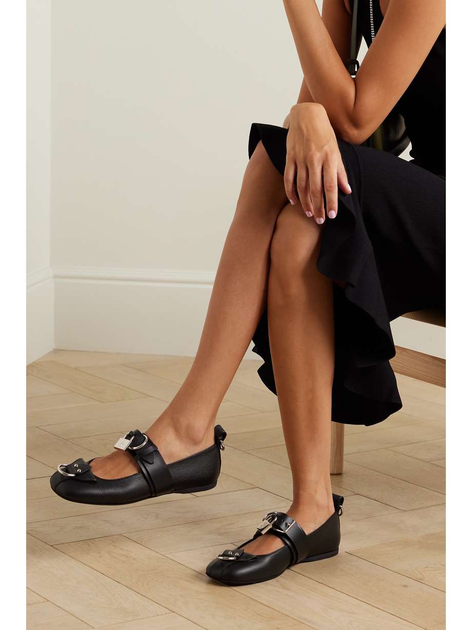 JW ANDERSON Punk embellished buckled leather ballet flats NETAPORTER