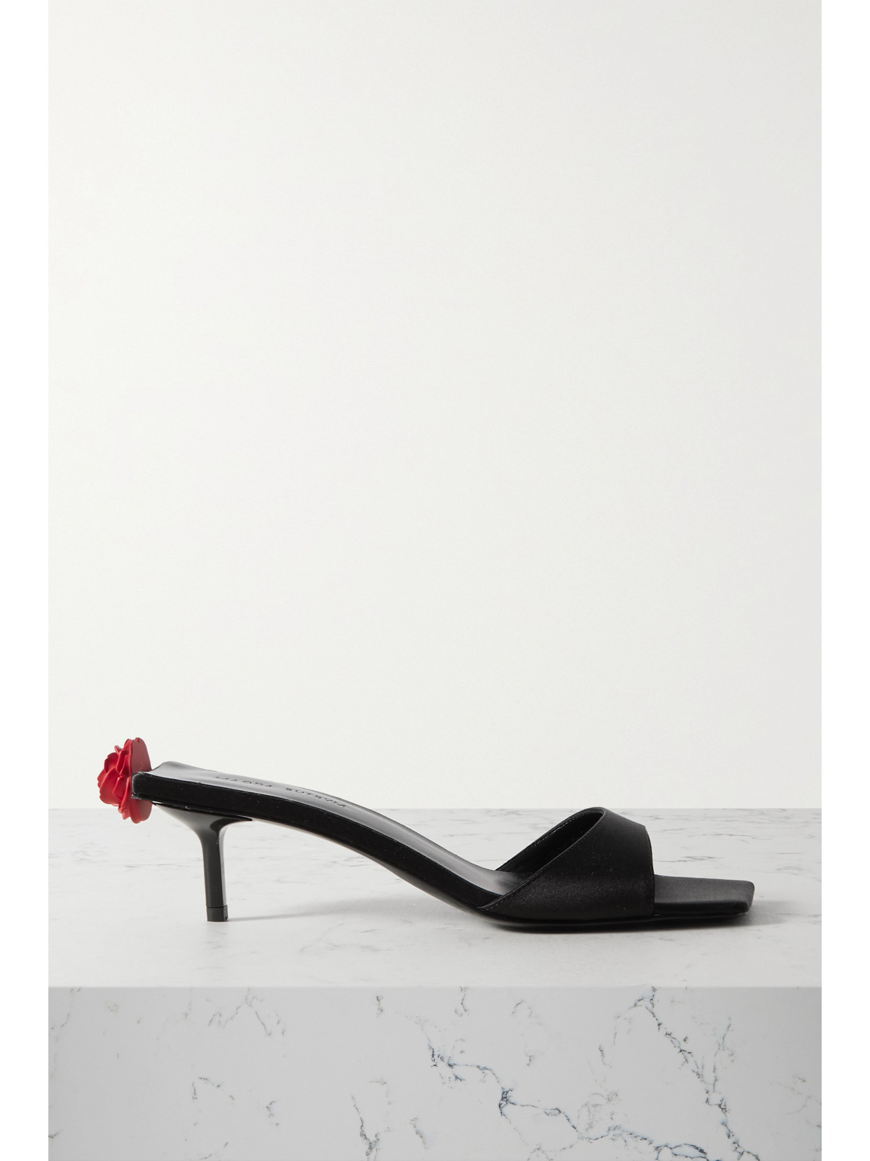 Magda Butrym - Embellished Satin Mules - Black