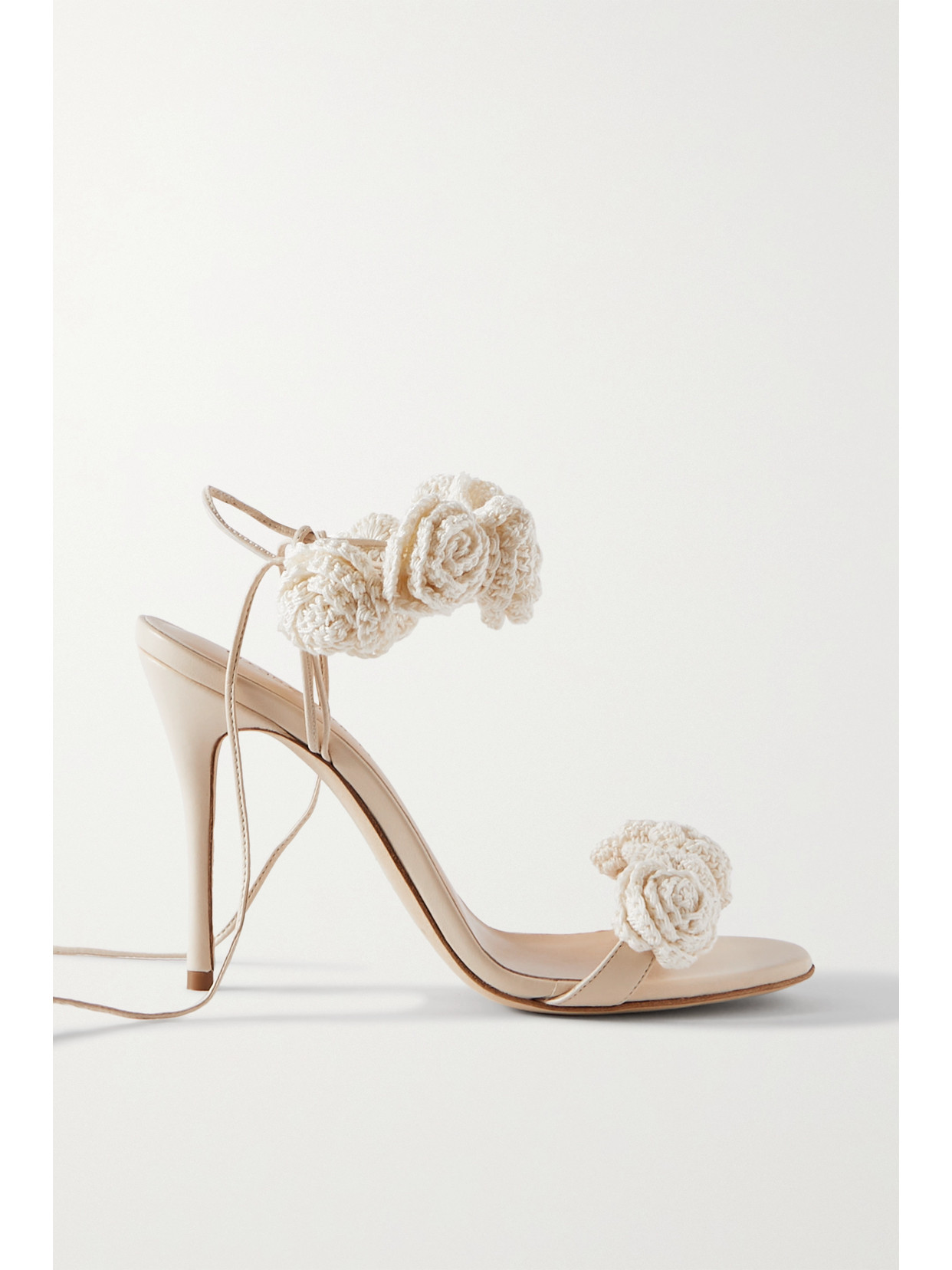 Magda Butrym - Crochet-embellished Leather Sandals - Cream