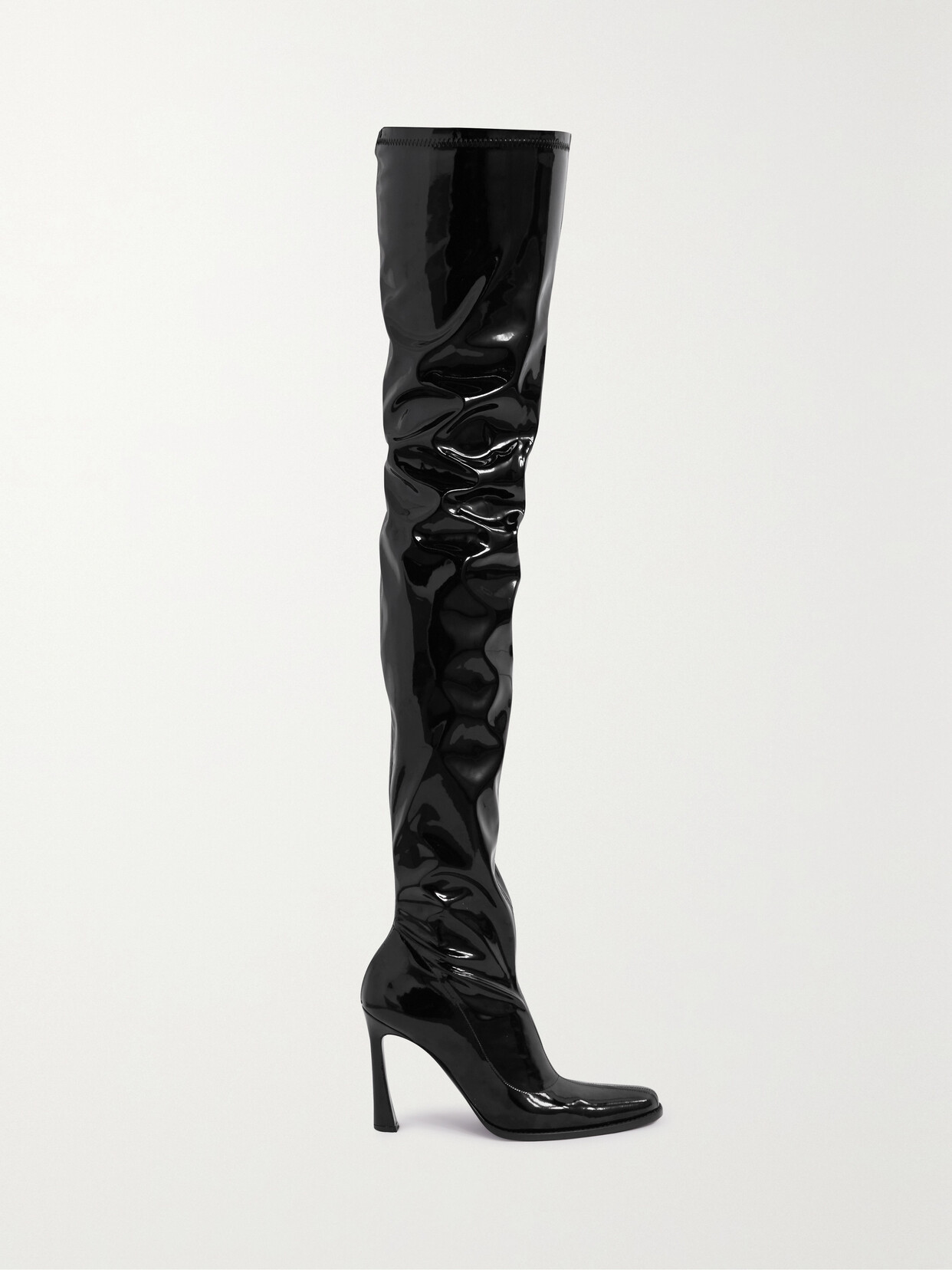 Magda Butrym Shiny Over-the-knee Pointed Stiletto Boots In Black