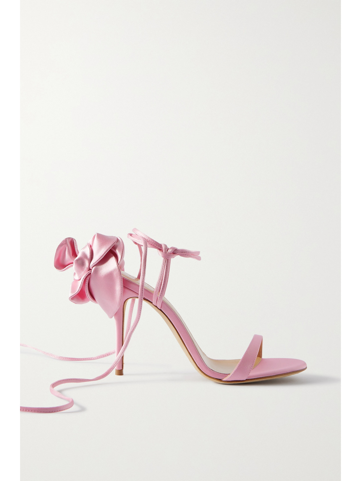 Magda Butrym - Appliquéd Satin Sandals - Pink