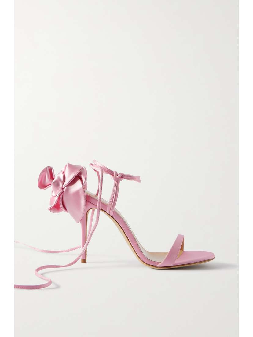 Magda Butrym Appliquéd Satin Sandals
