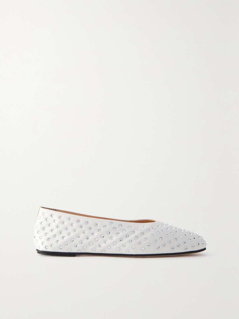 Magda Butrym Crystal-embellished Satin Ballet Flats