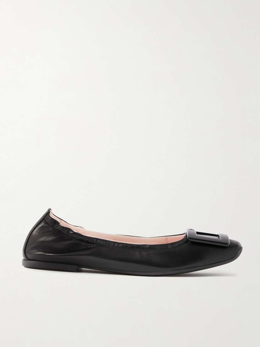 Roger Vivier Viv Pockette Leather Ballet Flats