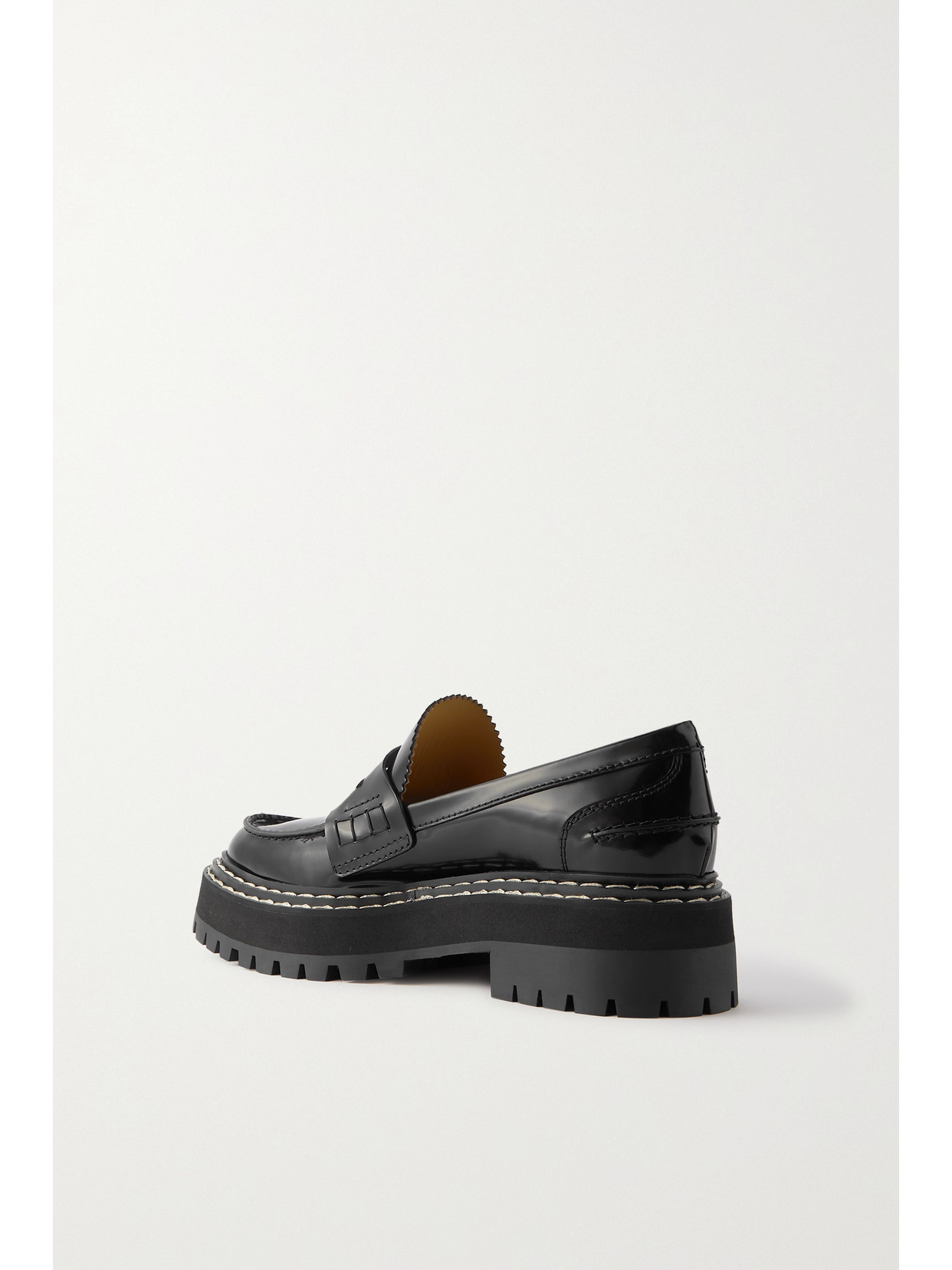 PROENZA SCHOULER LUG SOLE GLOSSED-LEATHER PLATFORM LOAFERS