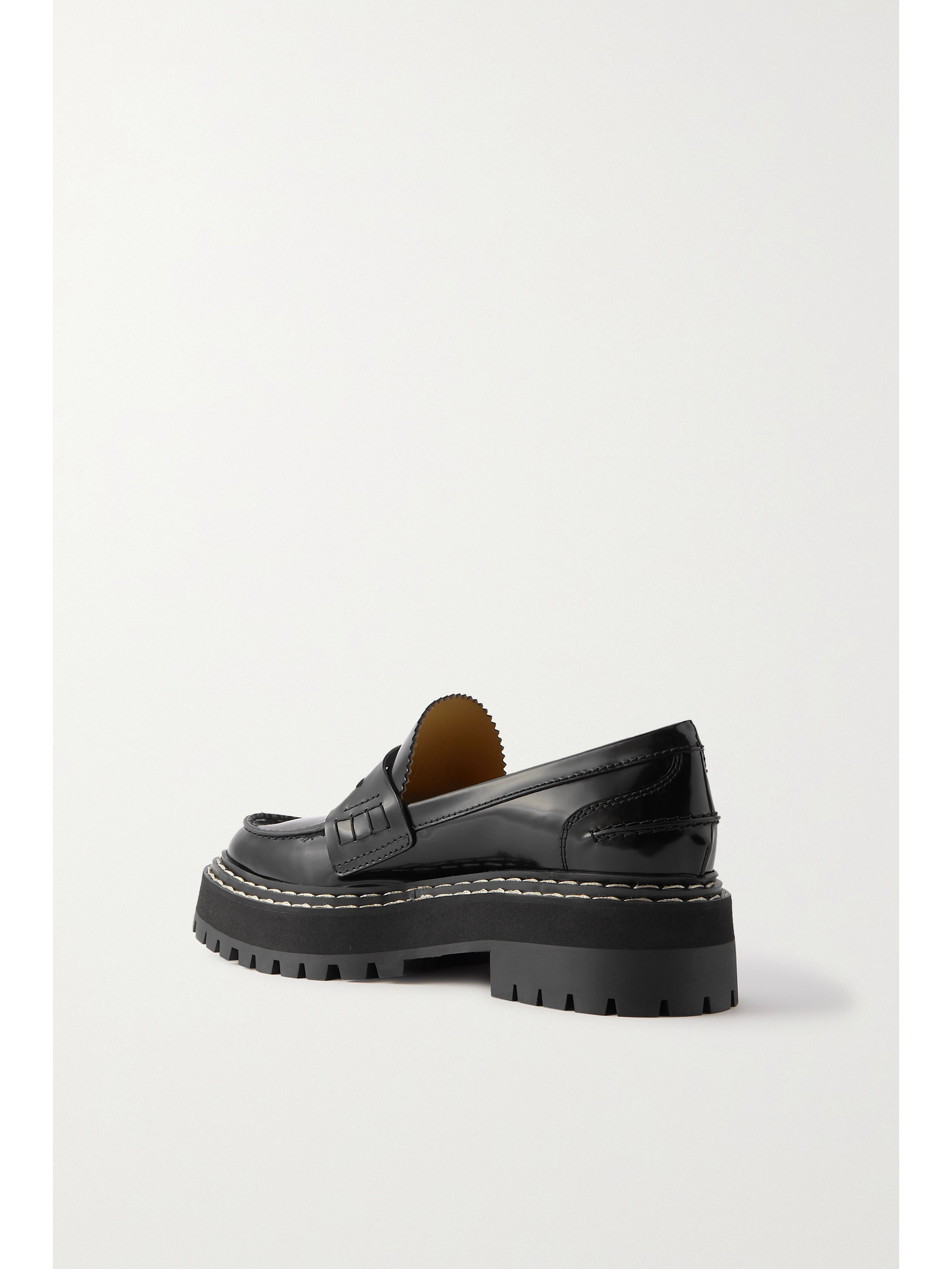 Proenza Schouler Lug Sole glossed-leather platform loafers